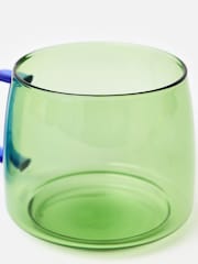 Oliver Bonas Set of 2 Blue Stacking Glass Mugs - Image 3 of 5