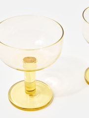 Oliver Bonas Set of 2 Yellow Mari Wine Glasses - Image 3 of 5