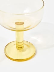 Oliver Bonas Set of 2 Yellow Mari Wine Glasses - Image 4 of 5