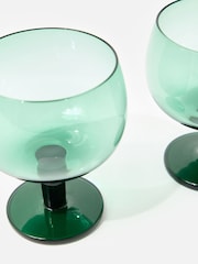 Oliver Bonas Set of 2 Green Mari Wine Glasses - Image 3 of 5