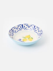 Oliver Bonas Blue Lemon Ceramic Pasta Bowl - Image 3 of 5