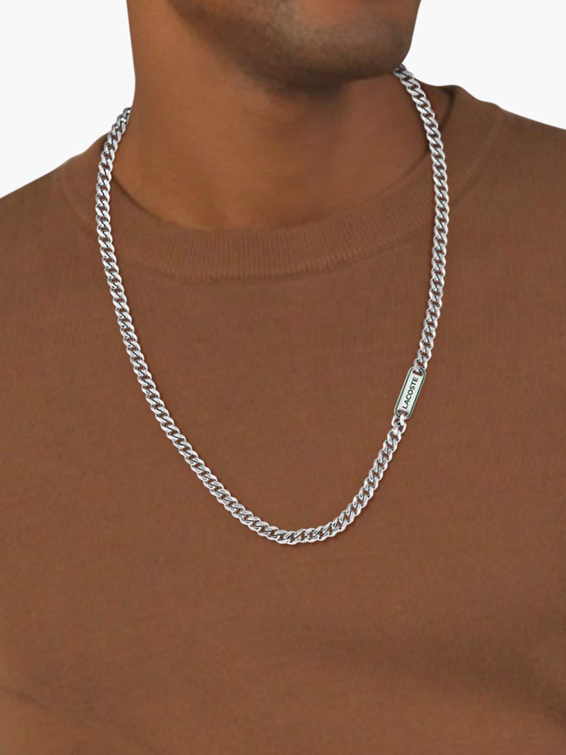 Lacoste Lacoste Jewellery Mens District Stainless Steel Chain Necklace - Silver - Image 2