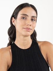 BOSS Silver Tone Double B Divine Stainless Steel Earrings - Image 2 of 4