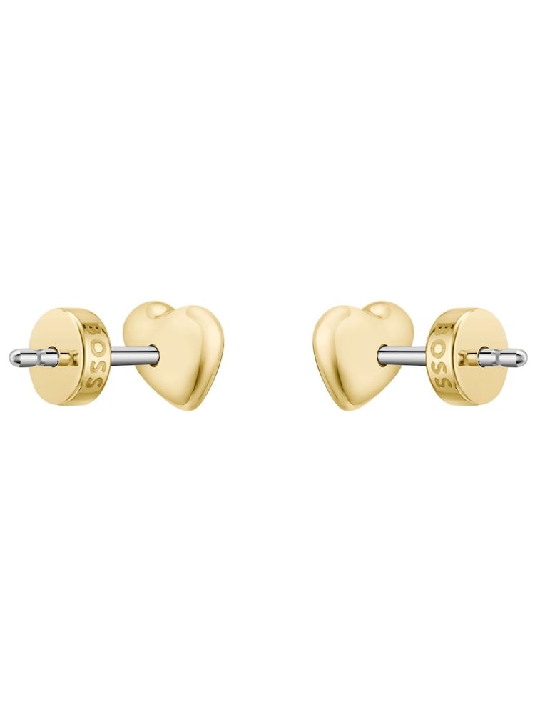 BOSS Gold Tone Honey Heart IP Earrings - Image 4 of 4