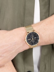 HUGO Gold Tone Style Light Pvd Mesh Bracelet Watch - Image 1 of 5