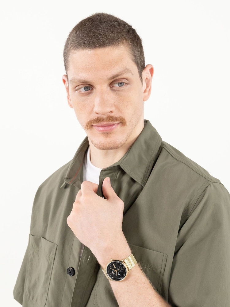 HUGO Gold Tone Style Light Pvd Mesh Bracelet Watch - Image 2 of 5