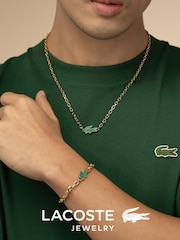 Lacoste Gold Tone Arthor IP Link Necklace - Image 6 of 7
