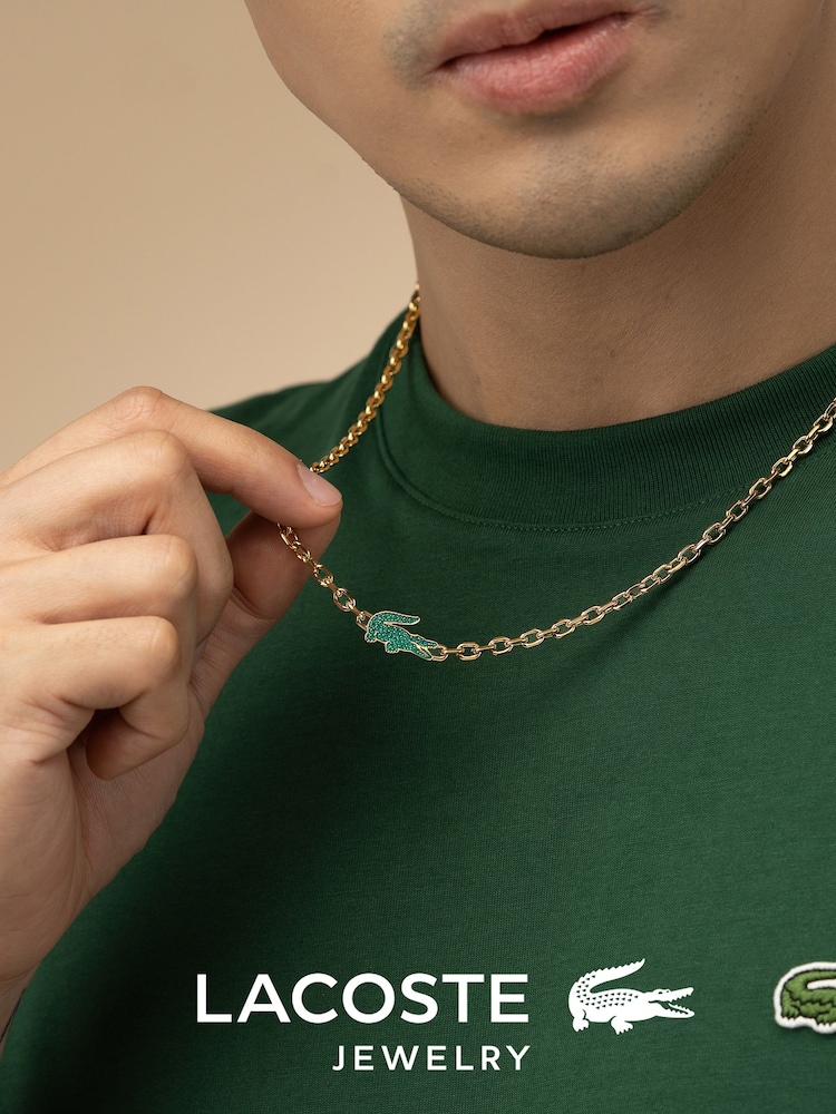 Lacoste Gold Tone Arthor IP Link Necklace - Image 7 of 7