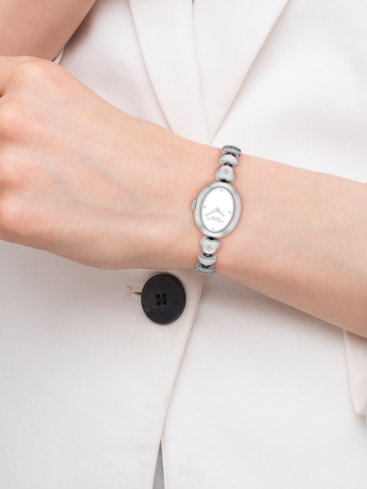 COACH Silver Tone Sammy Stainless Steel  Heart Bracelet Watch - Image 4 of 4