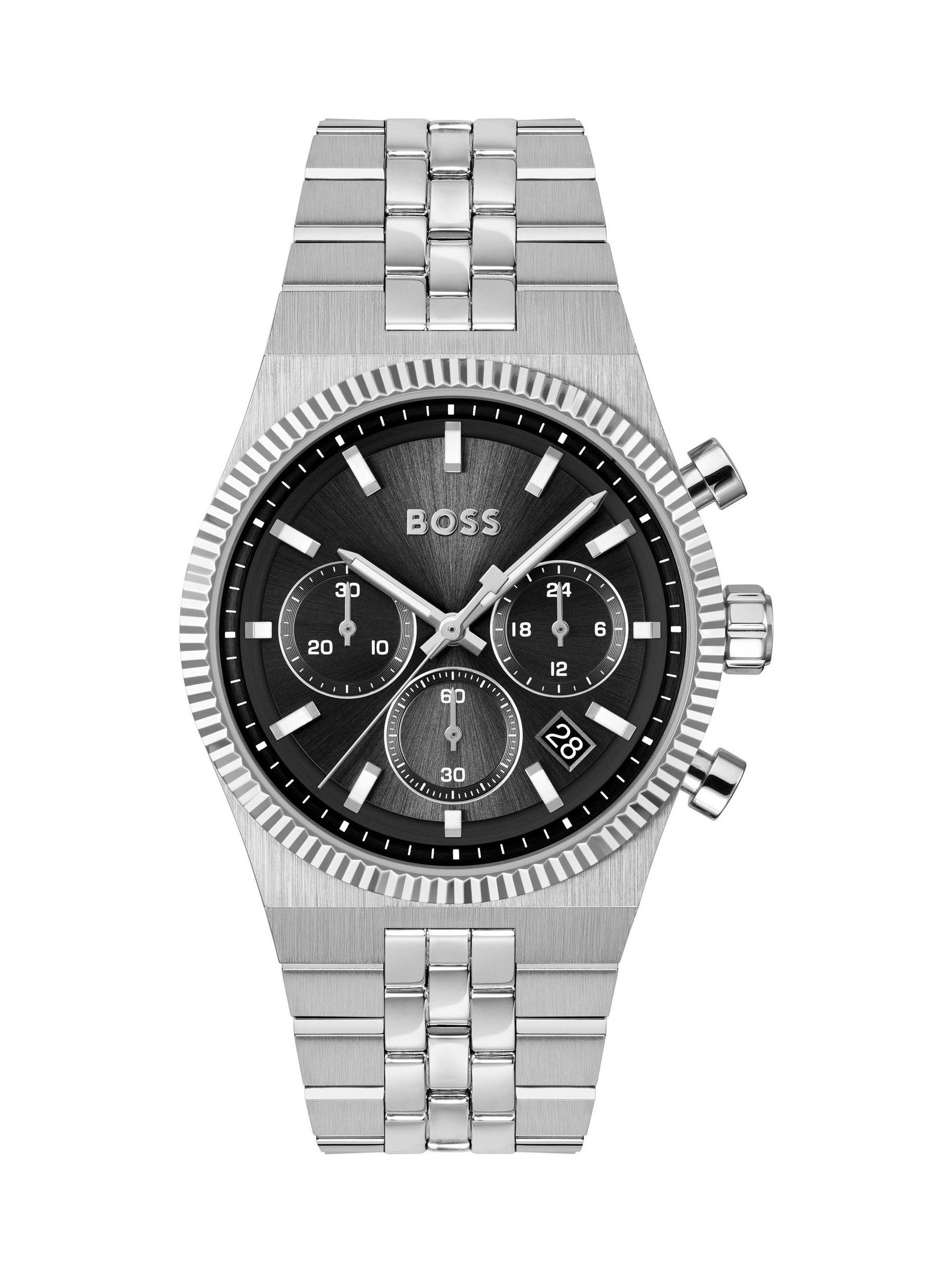 Boss Men's Silver Tone Candor Prime Chrono Stainless Steel Watch - Image 4