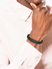 Lacoste Black Rokel Braided Leather Bracelet - Image 1 of 2