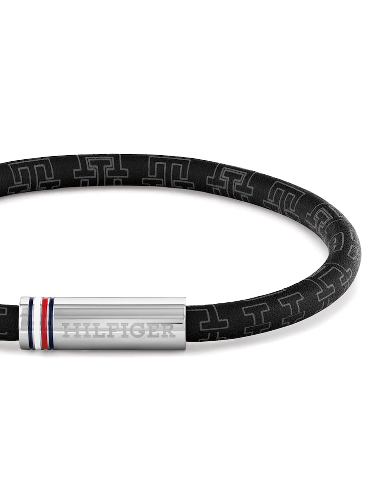 Tommy Hilfiger Black Cord Leather Bracelet - Image 2 of 4