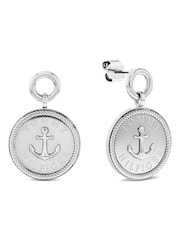 Tommy Hilfiger Silver Tone Nautical Charm Stainless Steel Earrings - Image 1 of 3