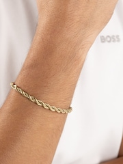 BOSS Gold Tone Myles IP Rope Chain Bracelet - Image 1 of 6