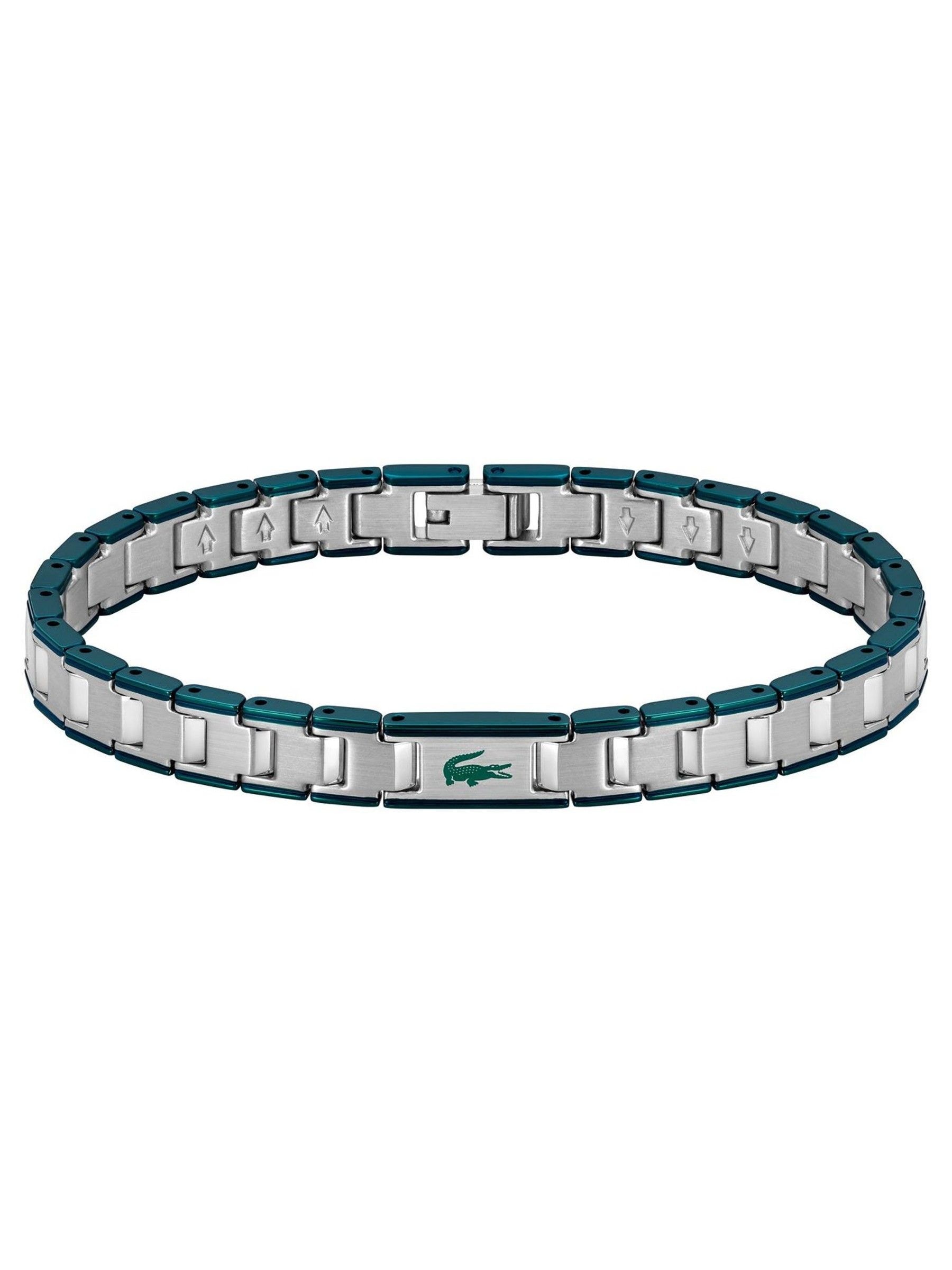 Lacoste Metropole Green Enamel & Stainless Steel Link Bracelet - Image 3