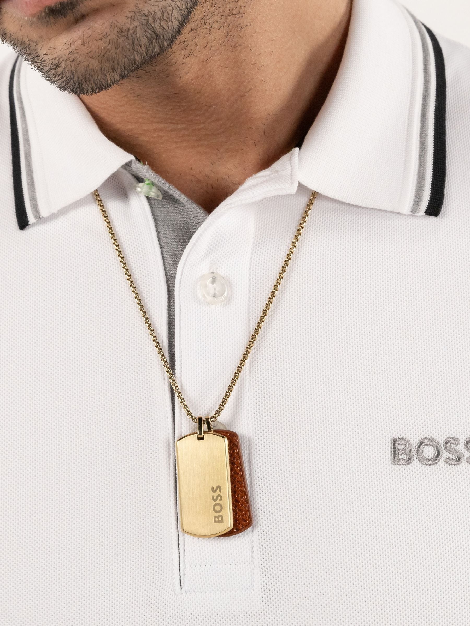Boss Gents Devon Gold Ip Necklace - Image 4