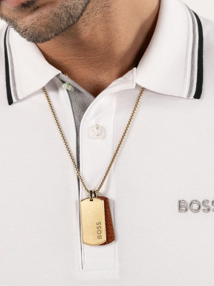 BOSS Gold Tone Devon IP Necklace - Image 1 of 6