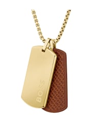 BOSS Gold Tone Devon IP Necklace - Image 5 of 6