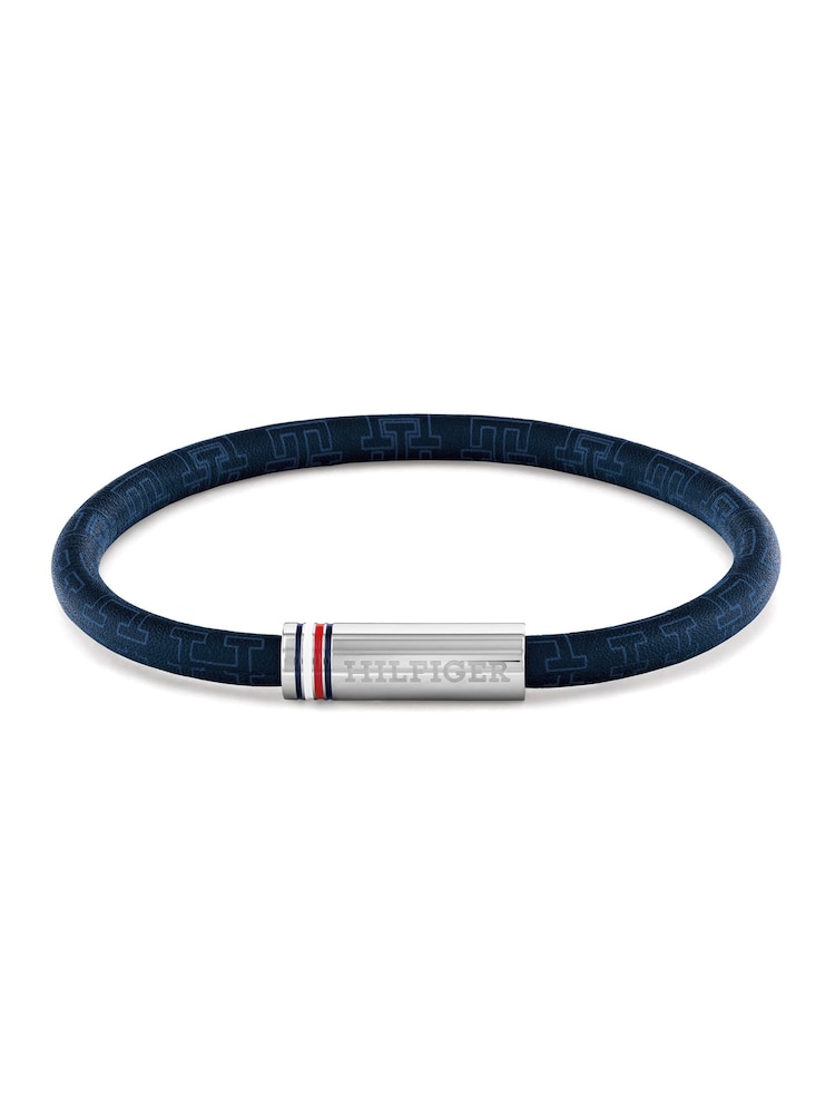 Tommy Hilfiger Black Blue Cord Leather Bracelet - Image 1 of 4