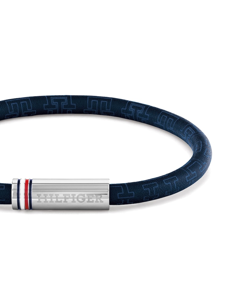 Tommy Hilfiger Black Blue Cord Leather Bracelet - Image 2 of 4