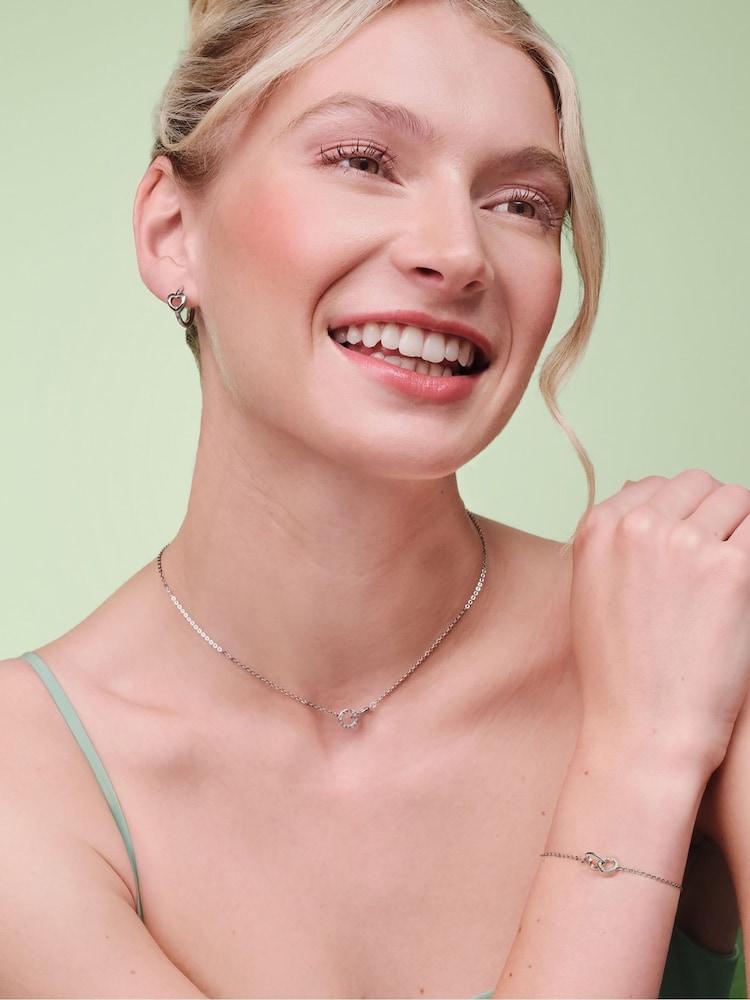 Olivia Burton Silver Tone Kindred Interlink Earrings - Image 4 of 4