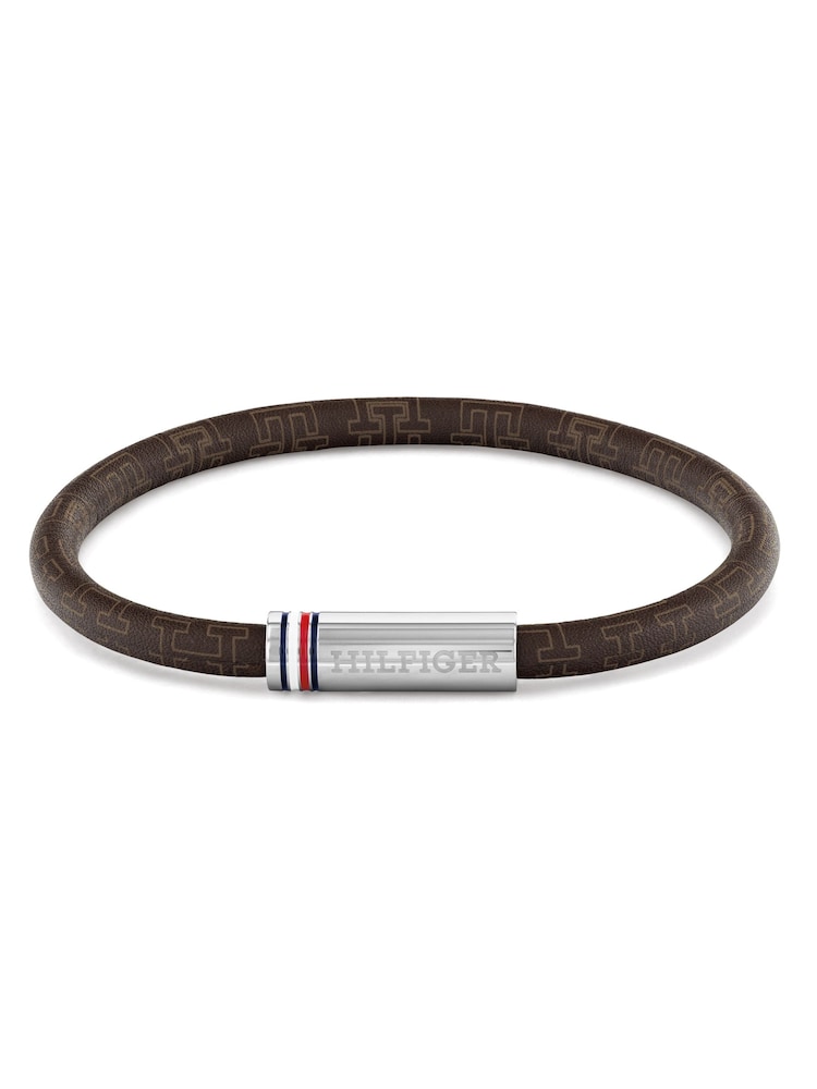 Tommy Hilfiger Brown Cord Leather Bracelet - Image 1 of 4