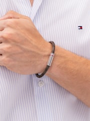 Tommy Hilfiger Brown Cord Leather Bracelet - Image 3 of 4