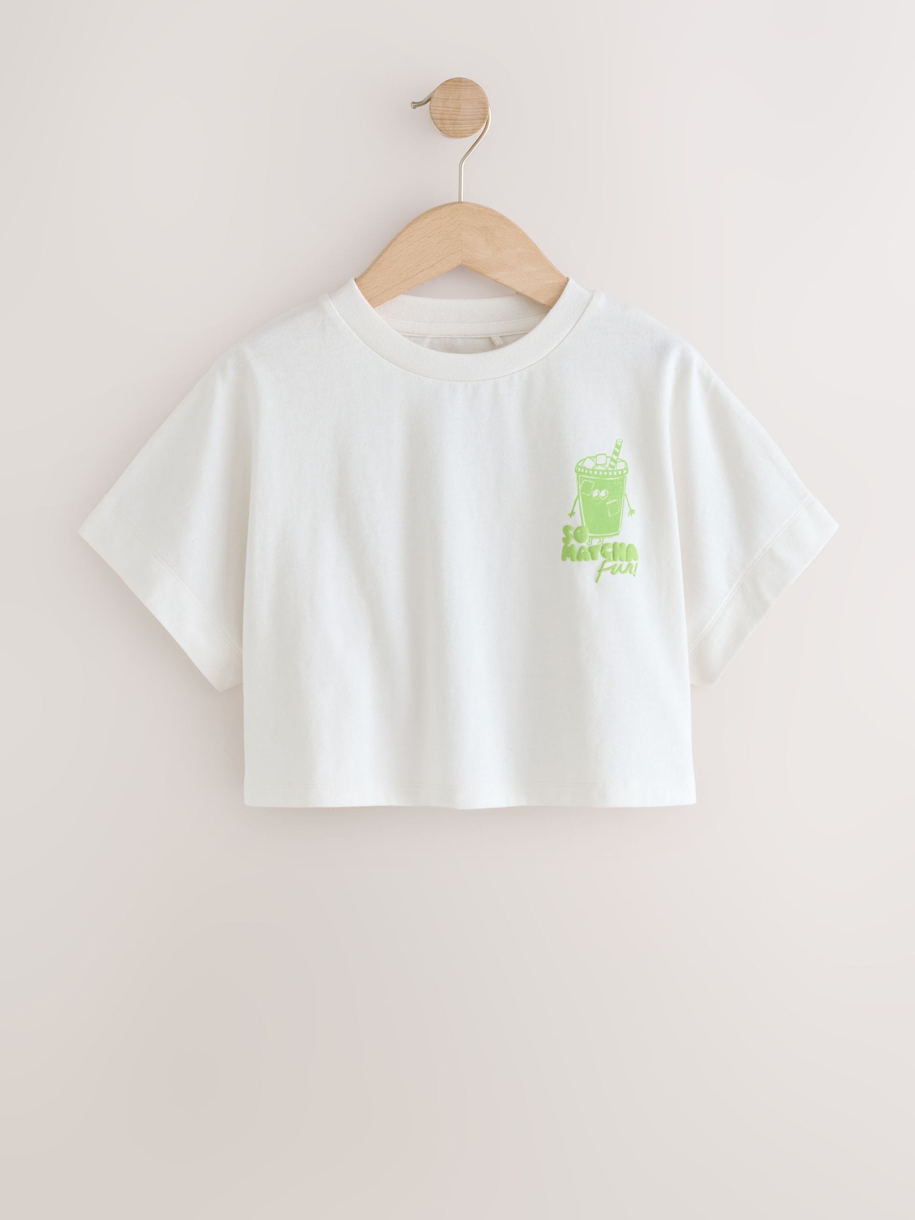 Buy White Matcha Boxy Graphic T-Shirt (3-16yrs) from the Next UK