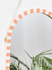 Oliver Bonas Brown Wooden Striped Tassel Wall Mirror - Image 2 of 4