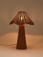 Oliver Bonas Natural Tanca Rattan Desk & Table Lamp - Image 2 of 4