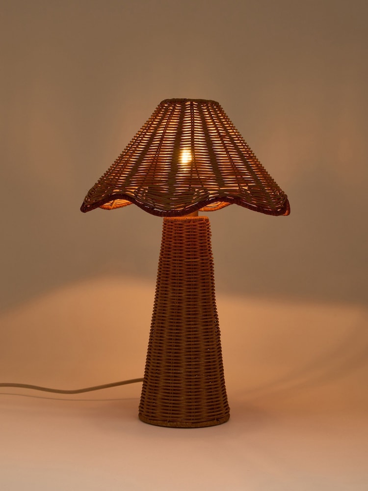 Oliver Bonas Natural Tanca Rattan Desk & Table Lamp - Image 2 of 4