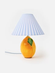 Oliver Bonas Yellow Lemon Ceramic Striped Desk & Table Lamp - Image 1 of 6