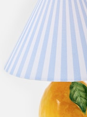Oliver Bonas Yellow Lemon Ceramic Striped Desk & Table Lamp - Image 4 of 6