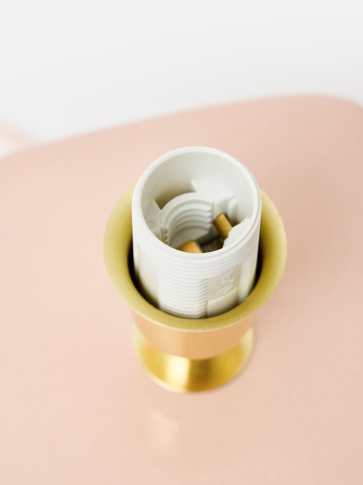 Oliver Bonas Pink Savina Ceramic Raffia Desk & Table Lamp - Image 5 of 5