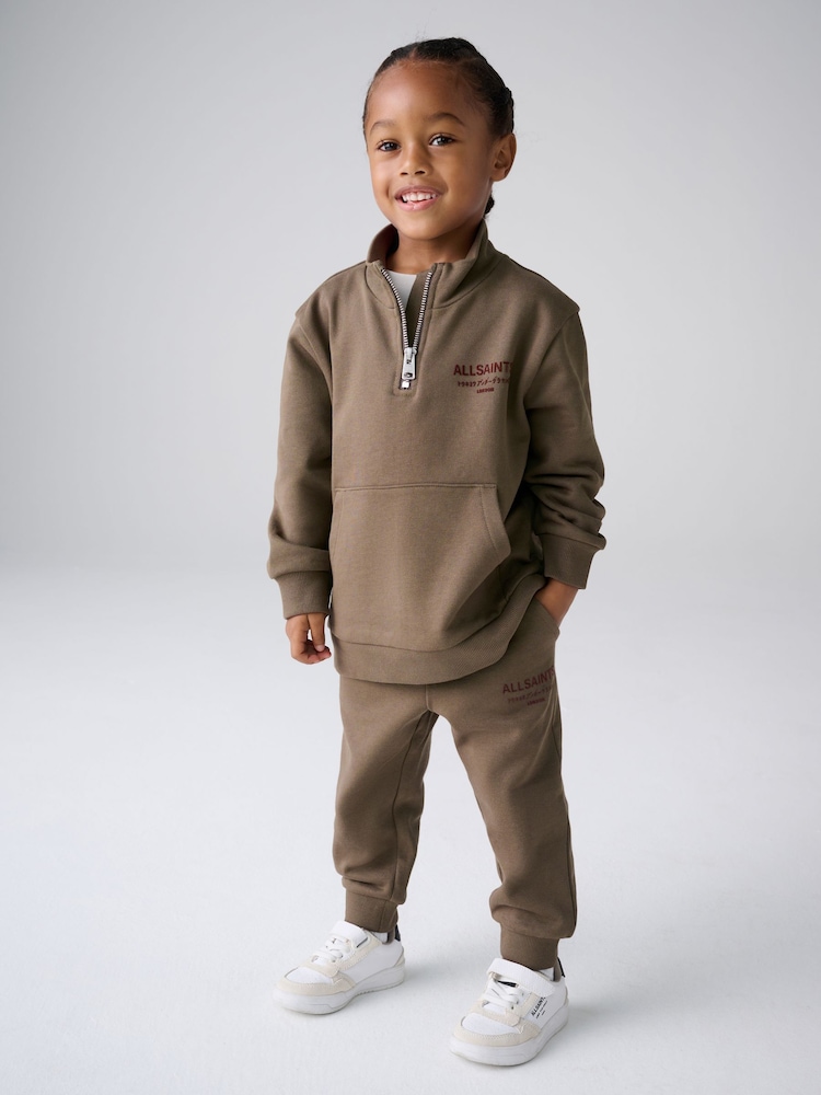 smALLSAINTS Green Underground Funnel Neck Sweat Top & Jogger Set - Image 1 of 7 smALLSAINTS Green Underground Funnel Neck Sweat Top & Jogger Set - Image 1 of 7