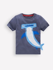 Boden Blue Zip Appliqué T-Shirt - Image 1 of 3