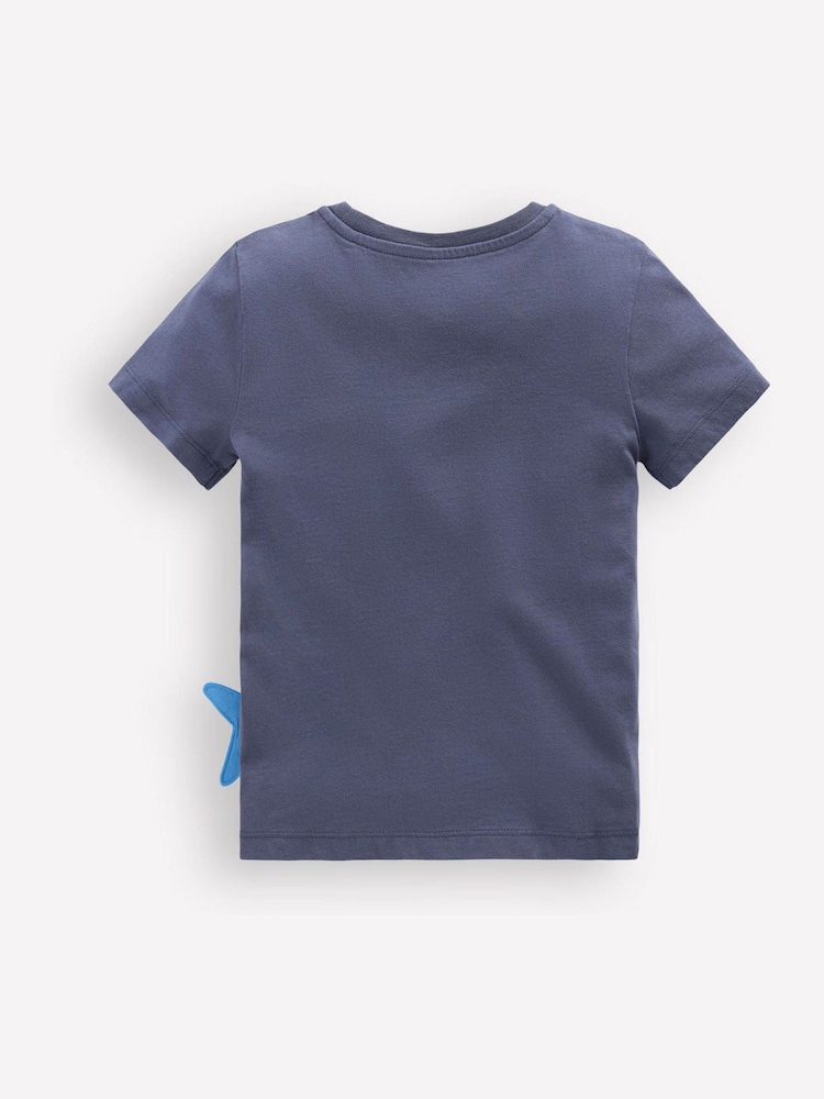 Boden Blue Zip Appliqué T-Shirt - Image 2 of 3