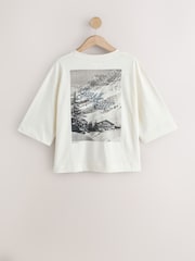 Grey Leopard Print Ski Scene Short Sleeve Pyjamas - Image 7 of 10