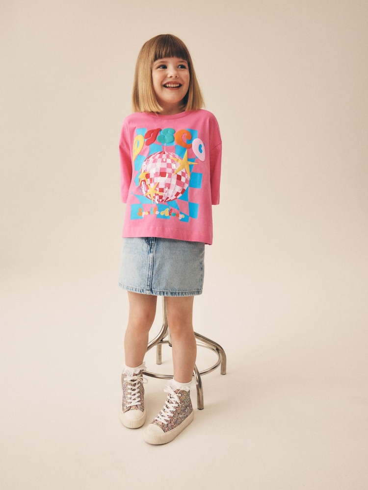 Pink Disco Sequin T-Shirt (3-16yrs) - Image 2 of 4