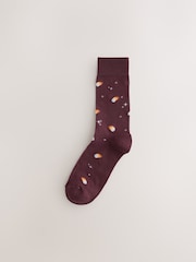 Red/Grey/Navy Space Pattern Socks 5 Pack - Image 4 of 8