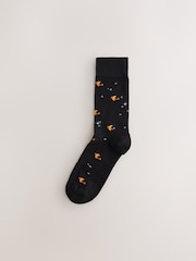 Red/Grey/Navy Space Pattern Socks 5 Pack - Image 6 of 8