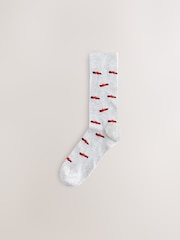 Green/Blue/Red Football Pattern Socks 5 Pack - Image 4 of 8