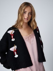 Black 3D Martini Chunky Knit - Cárdigan de Navidad - Imagen 2 de 8