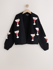 Black 3D Martini Chunky Knit - Cárdigan de Navidad - Imagen 6 de 8