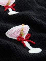 Black 3D Martini Chunky Knit - Cárdigan de Navidad - Imagen 7 de 8