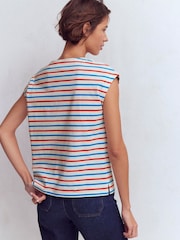 Boden Orange Button Detail T-Shirt - Image 2 of 5