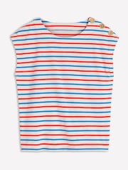 Boden Orange Button Detail T-Shirt - Image 5 of 5