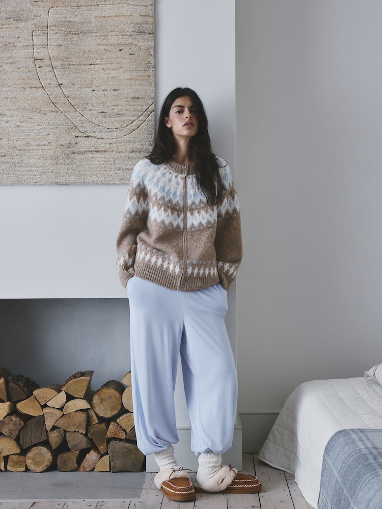 Brown Fairilse Zip Through Knitted Cardigan - Image 2 of 9 Brown Fairilse Zip Through Knitted Cardigan - Image 2 of 9