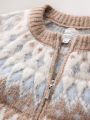 Brown Fairilse Zip Through Knitted Cardigan - Image 9 of 9