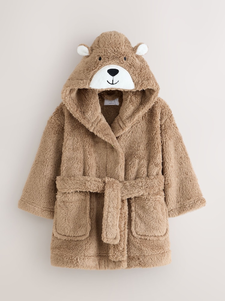 Brown Bear Fleece Robe (9mths-8yrs) - Image 1 of 4 Brown Bear Fleece Robe (9mths-8yrs) - Image 1 of 4